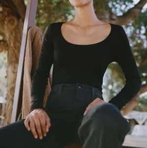 OZMA scoop neck low back body suit